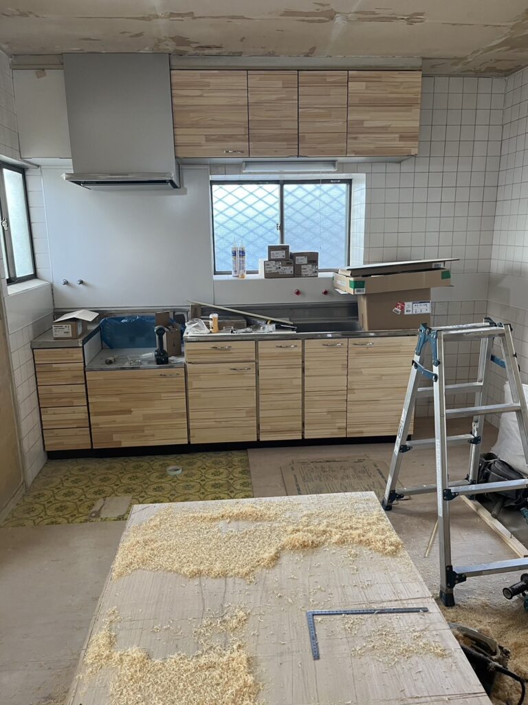 キッチンリフォーム│施工中写真
